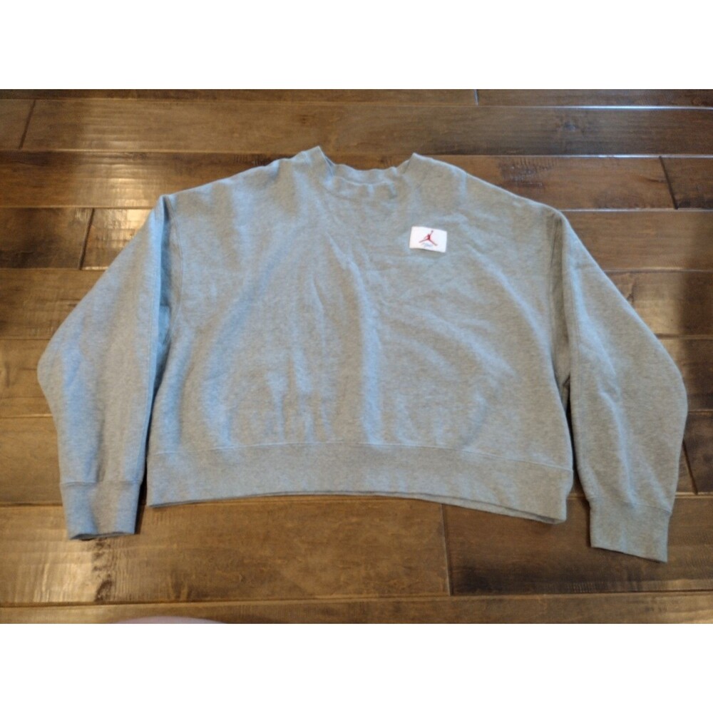 JORDAN'S NIKE Women's Jumpman gray cropped oversized pullover sweatshirt - XL
